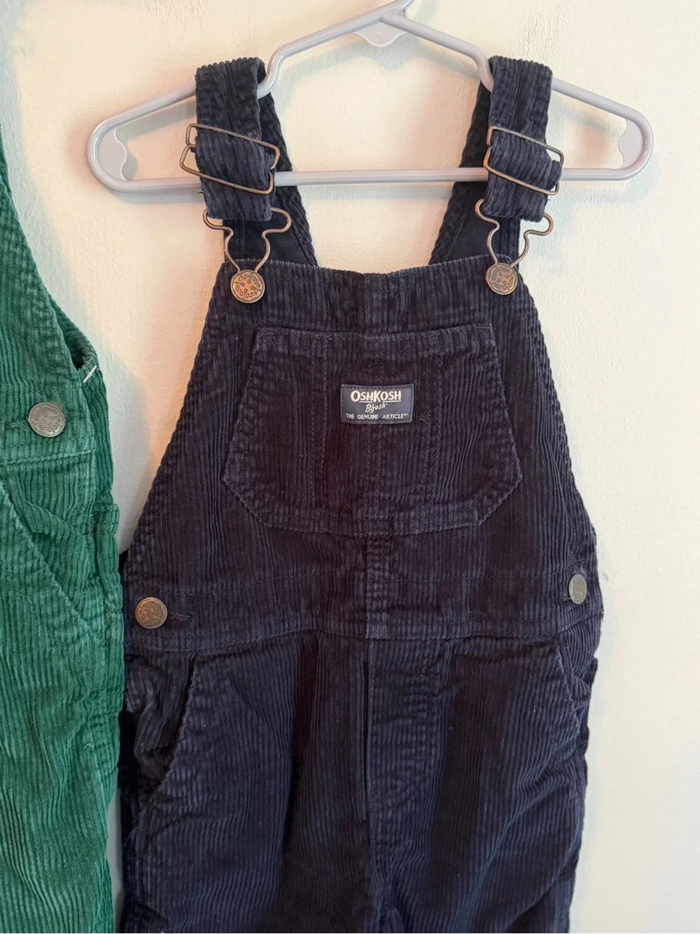 OshKosh B'gosh Kids Corduroy Overalls - Green and Navy